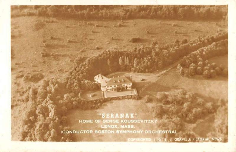 Lenox Massachusetts Seranak Home Real Photo Antique Postcard K68165