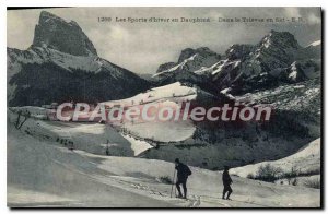 Postcard The Old Sports D'Hiver in Dauphine in the Trieves In skiing