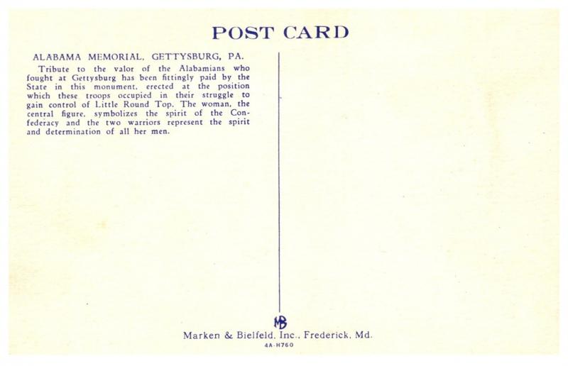 Pennsylvania Gettysburg Alabama Memorial