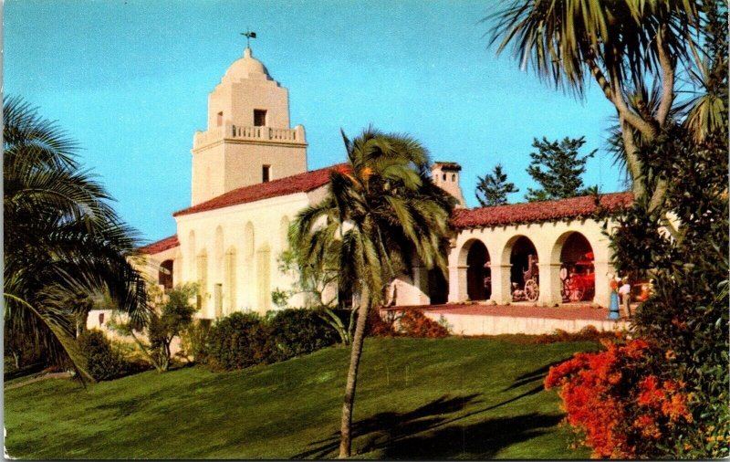 Historic Serra Museum Streetview Presidio Park California Chrome Postcard 