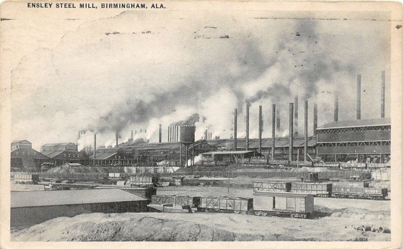 G60/ Birmingham Alabama Postcard c1920s Ensley Steel Mill Factory