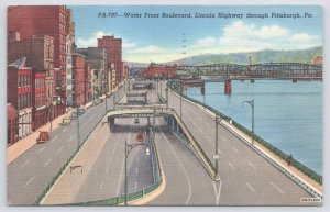 Linen~Waterfront Blvd~Lincoln Highway Through Pittsburg Pennsylvania~PM 1949 PC 