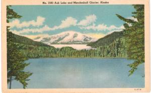 Juneau AK Mendenhall Glacier Auk Lake Linen Unused 1940 