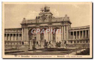 Old Postcard Brussels Arcade du Cinquantenaire