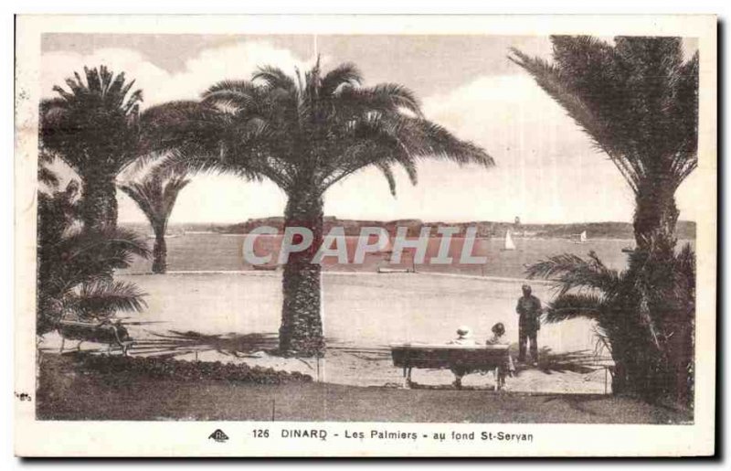 Old Postcard Dinard Les Palmiers at the bottom St Servan