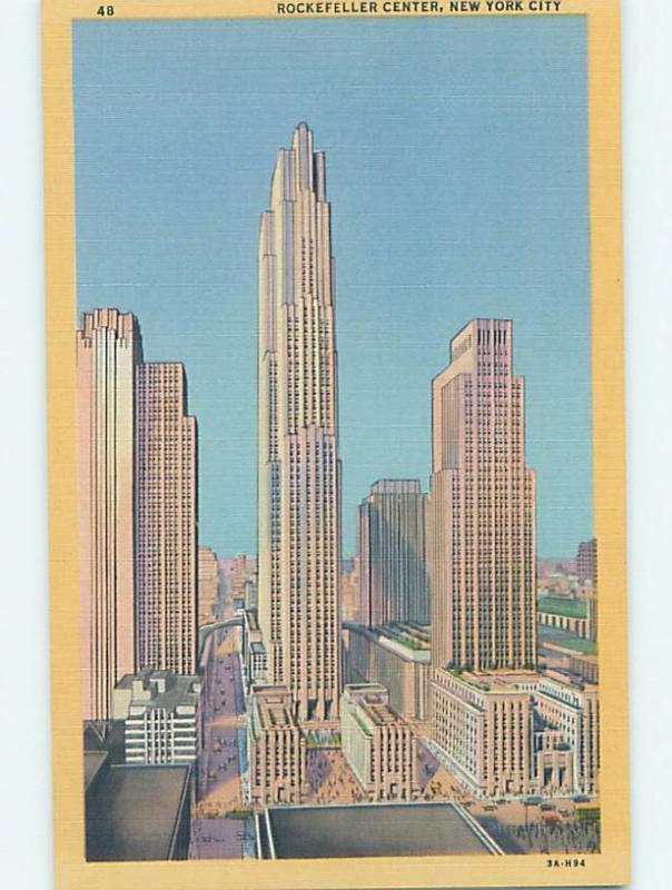 Unused Linen ROCKEFELLER CENTER New York City NY hn8657