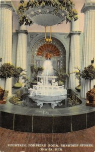 H60/ Omaha Nebraska Postcard c1910 Fountain Pompeian Brandeis Store154