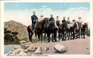 MT LOWE, California  CA   SUMMIT of MT LOWE Horseback Riders  c1910s Postcard