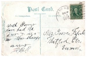 1908 Moonlit Graves Light Boston Harbor Lighthouse Vintage Postcard PM