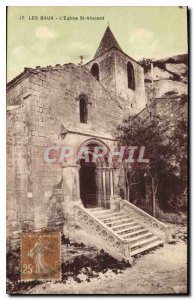 Old Postcard Les Baux Church St. Vicent