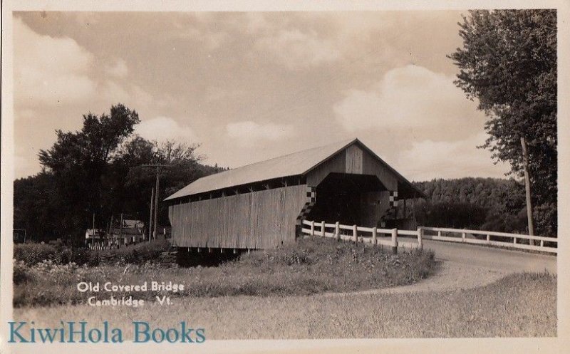 Postcard Old Covered Bridge Cambridge VT