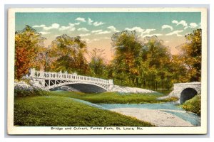 Bridge and Culvert Forest Park St Louis Missouri UNP WB Postcard N24