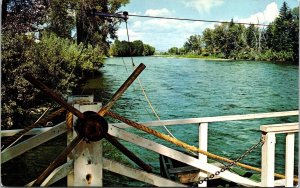 View From Menors Ferry Moose Wyoming WY Grand Teton National Park Postcard VTG 