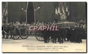 Postcard Old Funerals of Marechal Foch front of Notre Dame du Marechal The co...