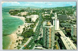 Postcard Aerial View - Waikiki and Kuhio Beaches - Hawaii