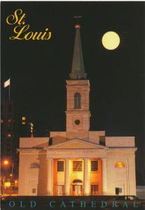 Majestic Old Cathedral under Full Moon - St Louis MO, Missouri