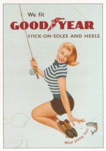 Good Year Soles & Heels Fishing Advertising Postcard