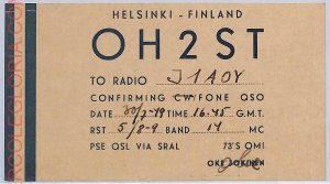 ad9047 - FINLAND - RADIO FREQUENCY CARD   - Helsinki -  1941