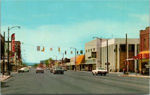 Postcard NE Scottsbluff Street View Classic Cars Shops 1960s K14