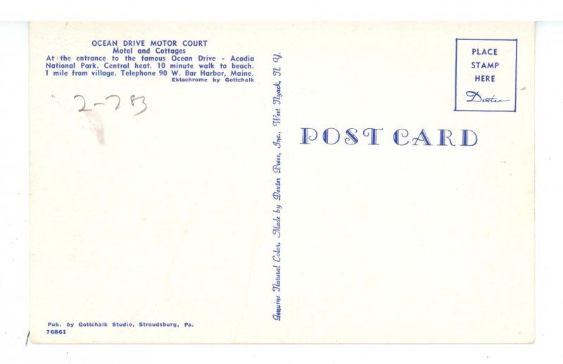 ME - Bar Harbor. Ocean Drive Motor Court