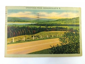 Vintage Postcard 1945 Greetings from Hensonville New York NY Rural Valley Scene