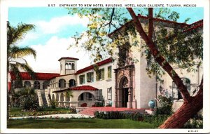 Postcard Entrance to New Hotel Building at Hotel Agua Caliente, Tijuana, Mexico