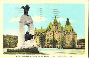 National Memorial Chateau Laurier Ottawa Canada Postcard Standard View Card