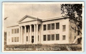 RPPC  NORTH BEND, Oregon OR ~ ROOSEVELT SCHOOL Coos County Emil Postcard