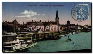 VINTAGE POSTCARD Blick Von Der Dusseldorf Boat Rheinbrucke