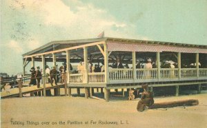 Postcard New York Rockaway Long Island Pavilion Talking Gray 23-5344