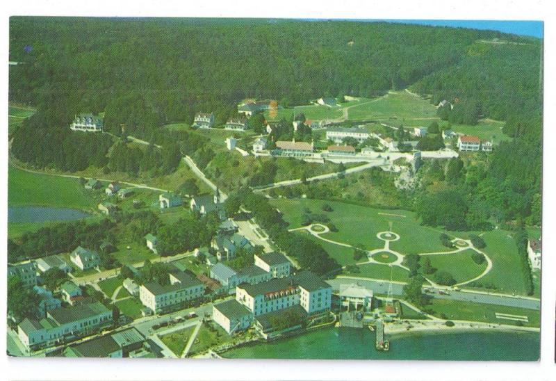 Mackinac Island Michigan Aerial View of Downtown 1961