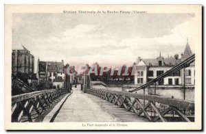Old Postcard Spa La Roche Posay Vienne suspension bridge and the Keep