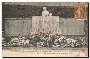 Compiegne Old Postcard Children died for France sculptor Monument Real Sarte ...