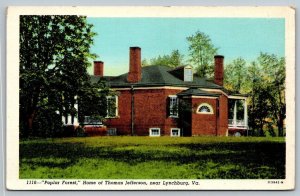 Thomas Jefferson Home  Lynchburg  Virginia  Postcard