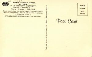 VT - St Johnsbury. Maple Center Motel