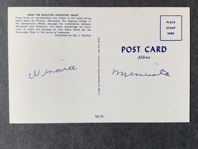 From the Beautiful Hiawatha Valley Winona MN Chrome Postcard H1238081253