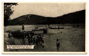 Vintage Bathing Beach, Lake Marcia, Swimming, High Point, NJ Postcard