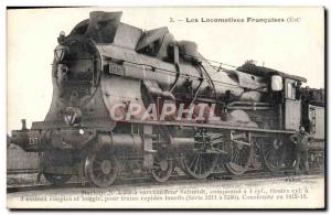 Postcard Old Train Locomotive Machine 3230 has superheater Schmidt