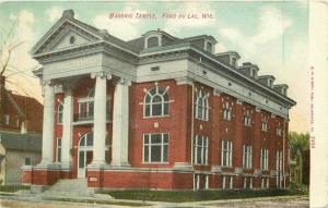 C-1910 Fond Du Lac Wisconsin Masonic Temple Postcard Kropp 4234