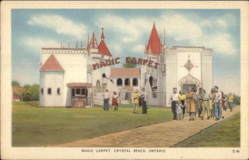 Crystal Beach Ontario Magic Carpet Attraction c1940s Postcard