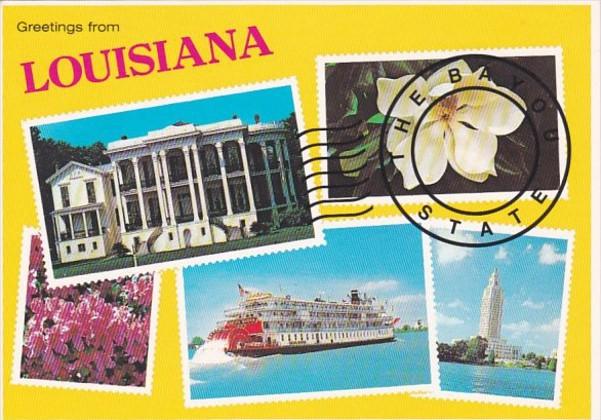 Louisiana The Bayou State With Map  United States - Louisiana - New  Orleans, Postcard / HipPostcard