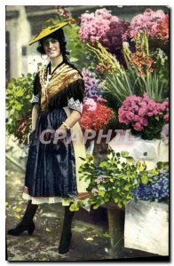 Old Postcard Nice Merchant Folklore flowers