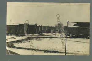 Frost MINNESOTA RPPC 1909 MAIN STREET Snow nr Blue Earth Bricelyn Albert Lea