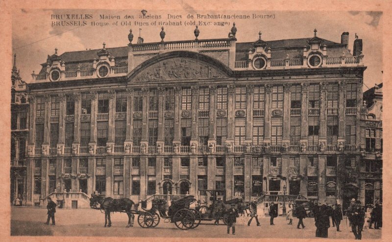 Brussels Belgium, House of Old Ducs of Brabant Old Exchange, Vintage Postcard