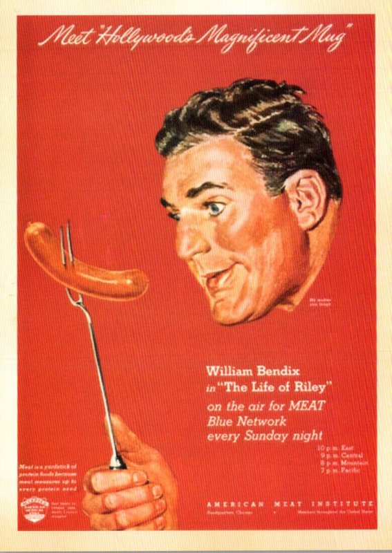 Advertising American Meat Institute William Bendix With Hot Dog