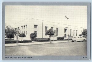 Salinas California Postcard Post Office Building 1940 Vintage Antique Clear View