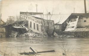 Owasso MI City Steam Laundry by Brewery~Cyclone Destroyed @ 11PM 11-11-11 RPPC 