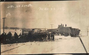 MINNEAPOLIS-ST LOUS RAILROAD 1916 WRECK-RICHLAND MN~LOCO 456-REAL PHOTO POSTCARD