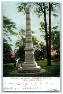 1908 Monument Of The 21st Regiment CT New London Connecticut CT Posted Postcard