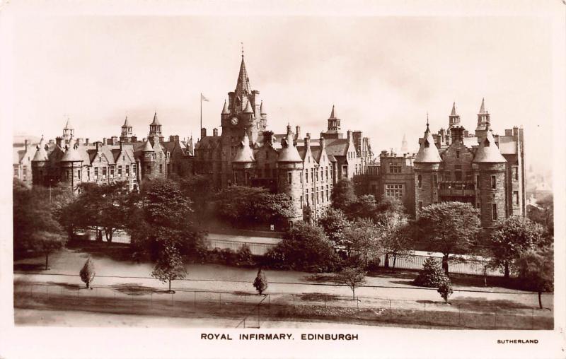 Royal Infirmary, Edinburgh, Scotland, Early Real Photo Postcard, Unused